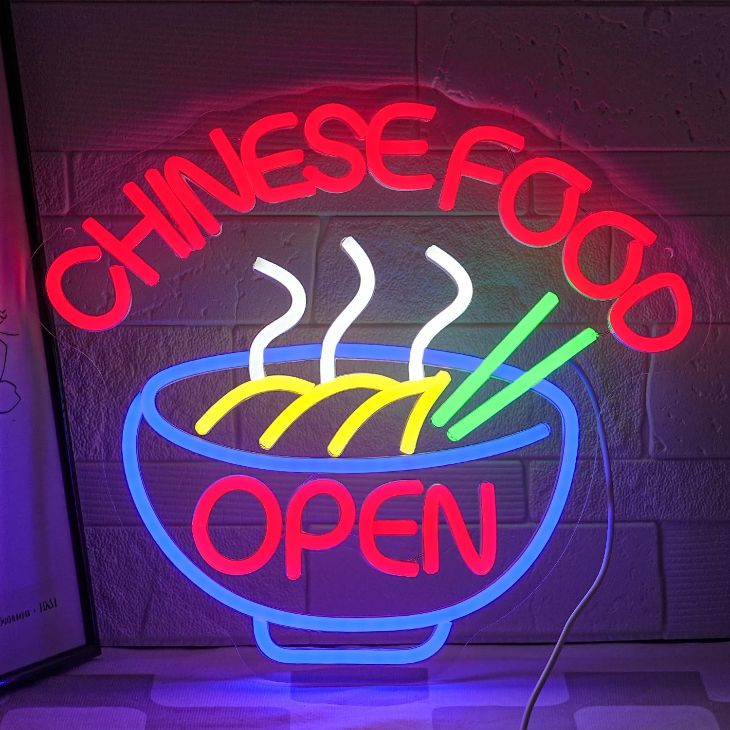 Commercial Kitchen Walls - CHINESE FOOD Neon Sign Ramen Neon