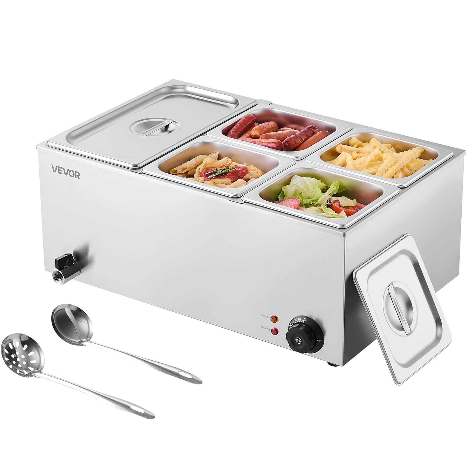 Bain Marie Food Warmer - SucceBuy 24QT 5-Pan Commercial Food Warmer