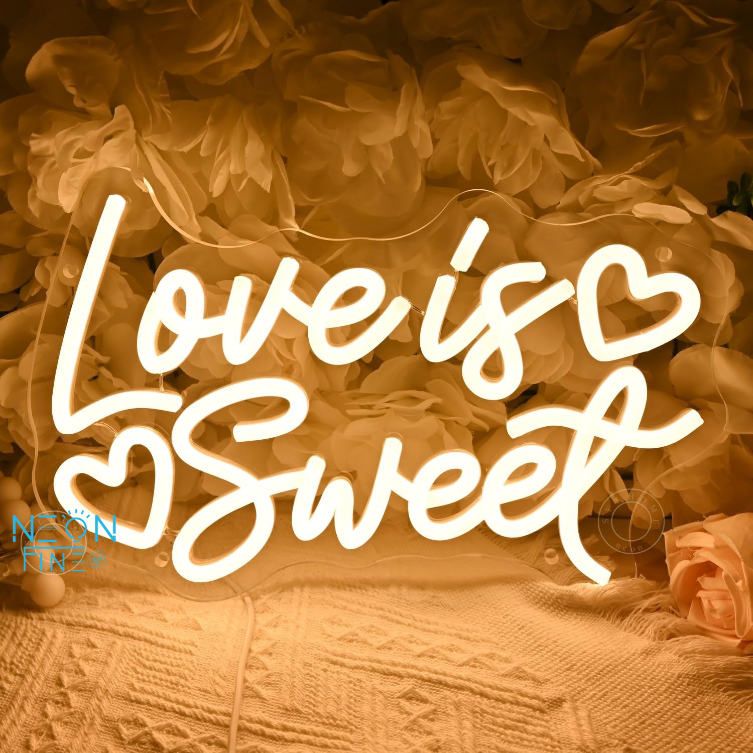 Commercial Kitchen Walls - Love Is Sweet Neon Light Sign