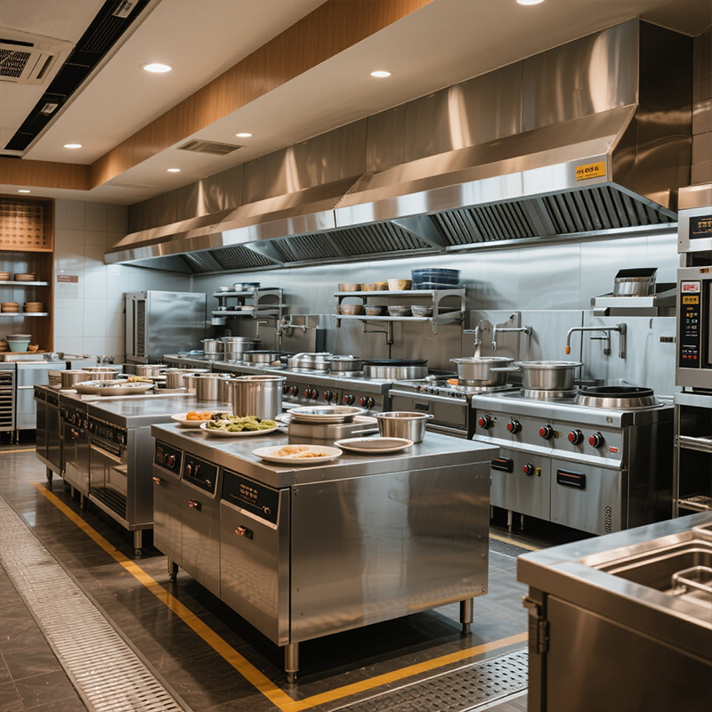 Stainless Steel Fast Food Equi - Commercial Kitchen Gas Line incelemesi ve fiyatı