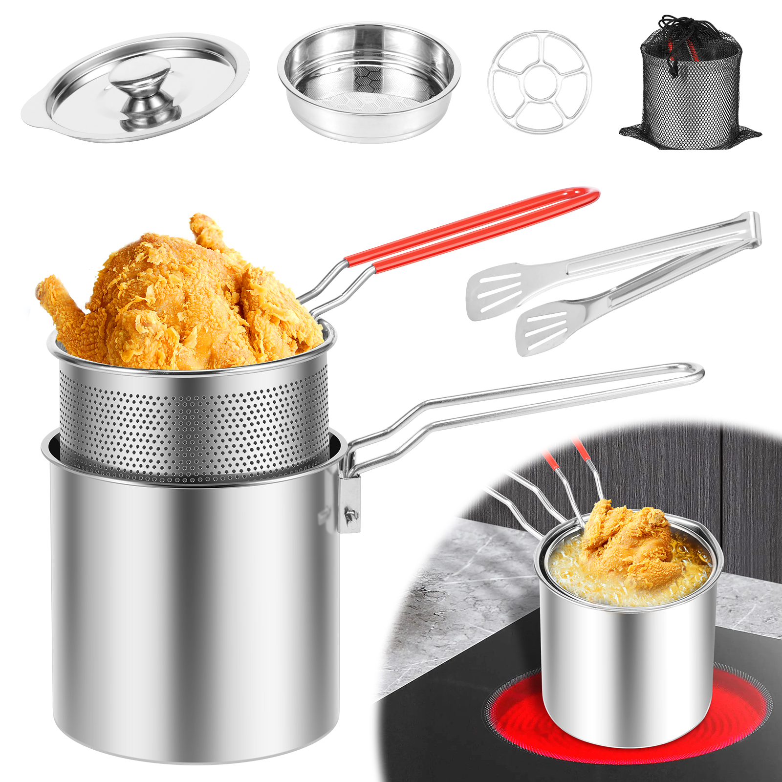Deep Fryer Pots Stainless Stee - Commercial Kitchen Appliance incelemesi ve fiyatı