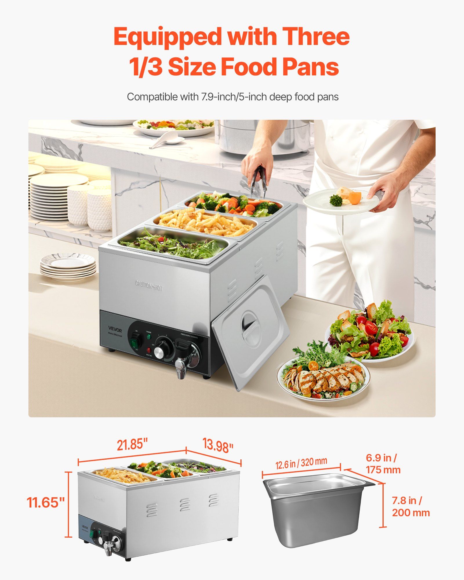 Commercial Food Warmer, 1200W  - Bain Marie Food Warmer incelemesi ve fiyatı