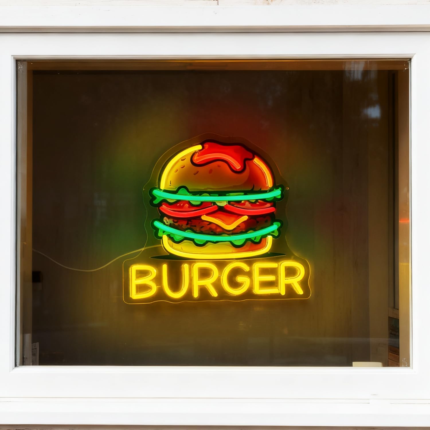 Burger Neon Sign, LED Hamburge - Commercial Kitchen Walls incelemesi ve fiyatı