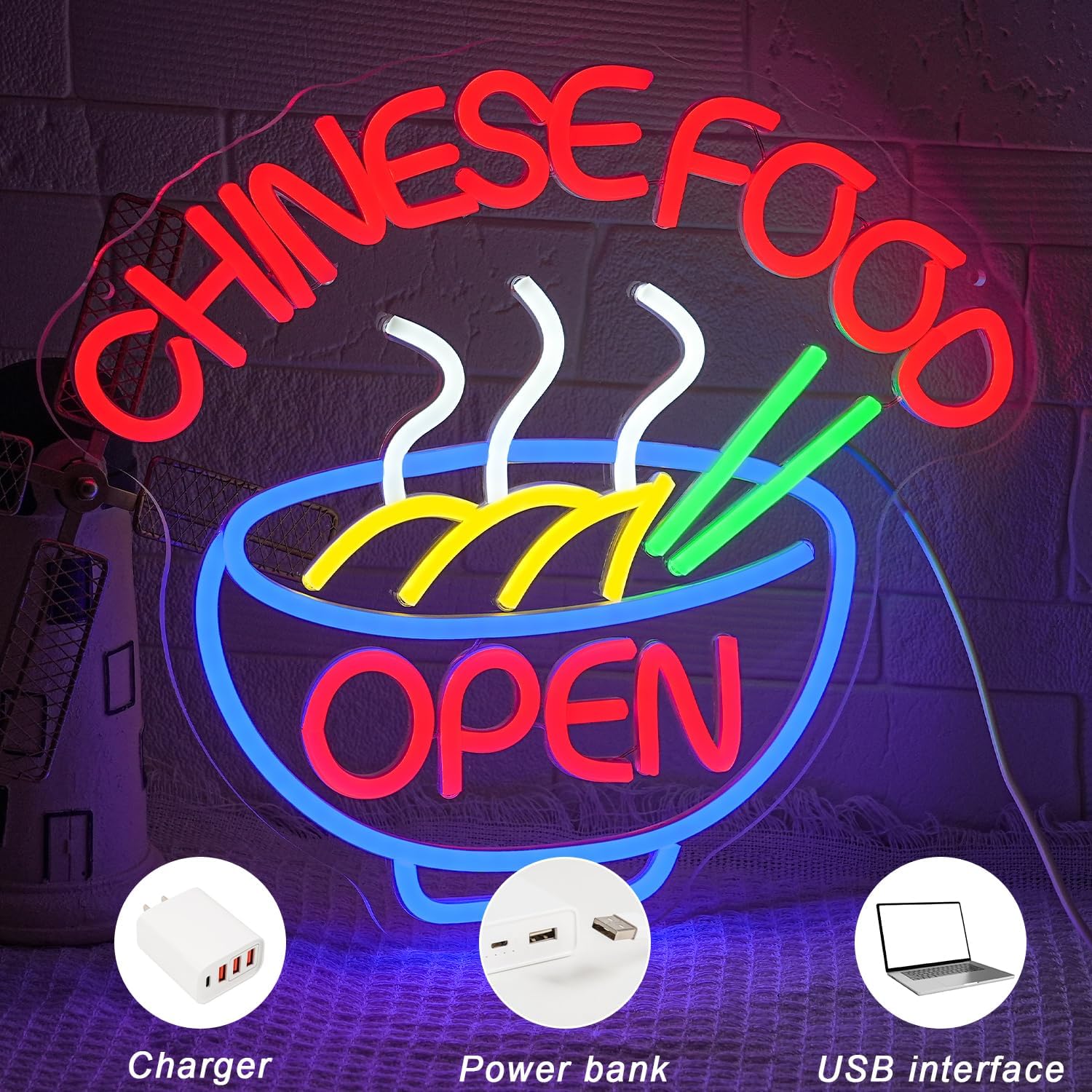CHINESE FOOD Neon Sign Ramen N - Commercial Kitchen Walls incelemesi ve fiyatı