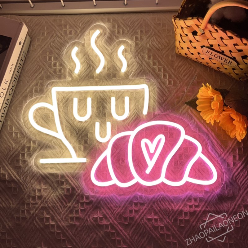 Coffee Bread Neon Sign Croissa - Commercial Kitchen Walls incelemesi ve fiyatı