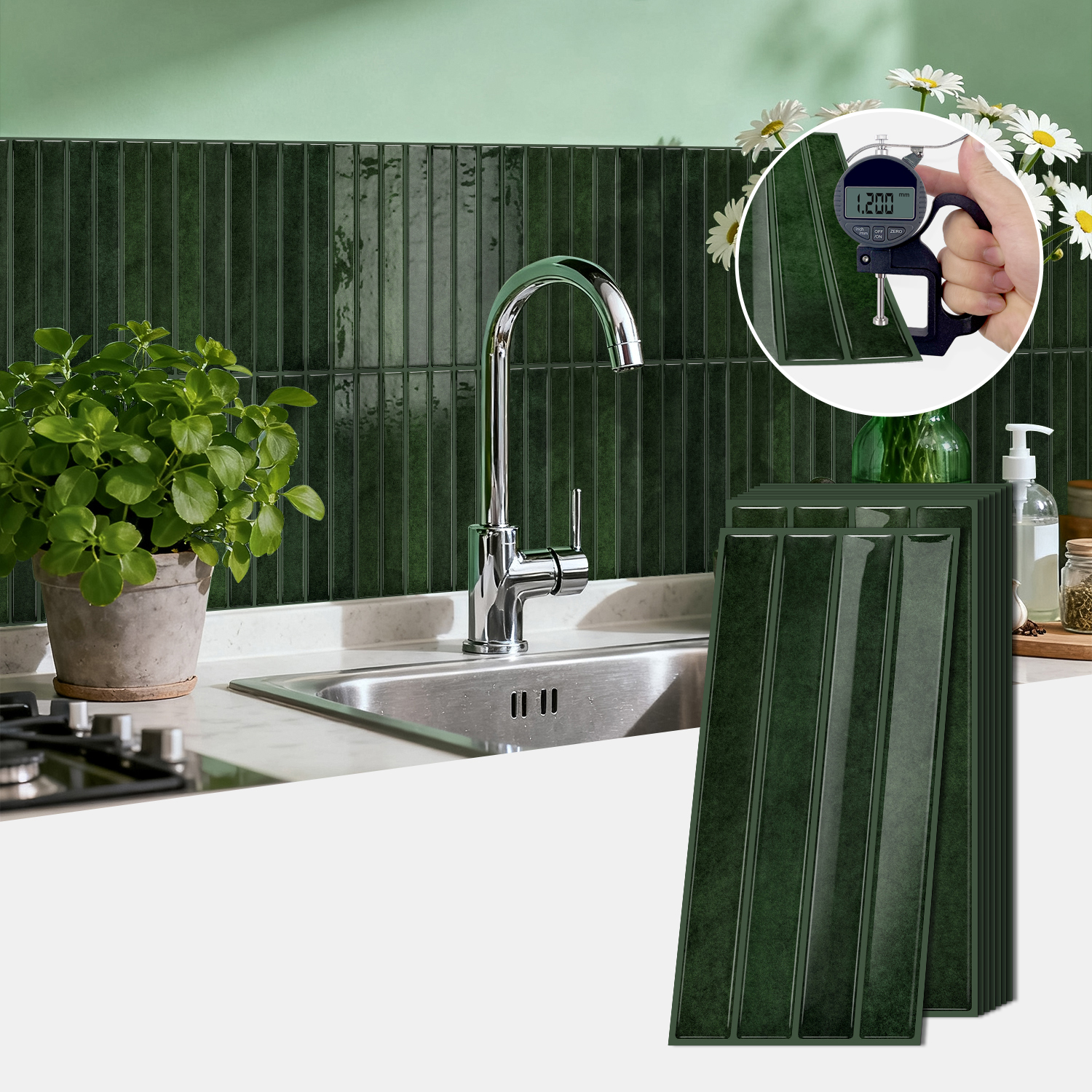 12/24/36pcs 3D Mosaic Self-Adh - Commercial Kitchen Tiles incelemesi ve fiyatı