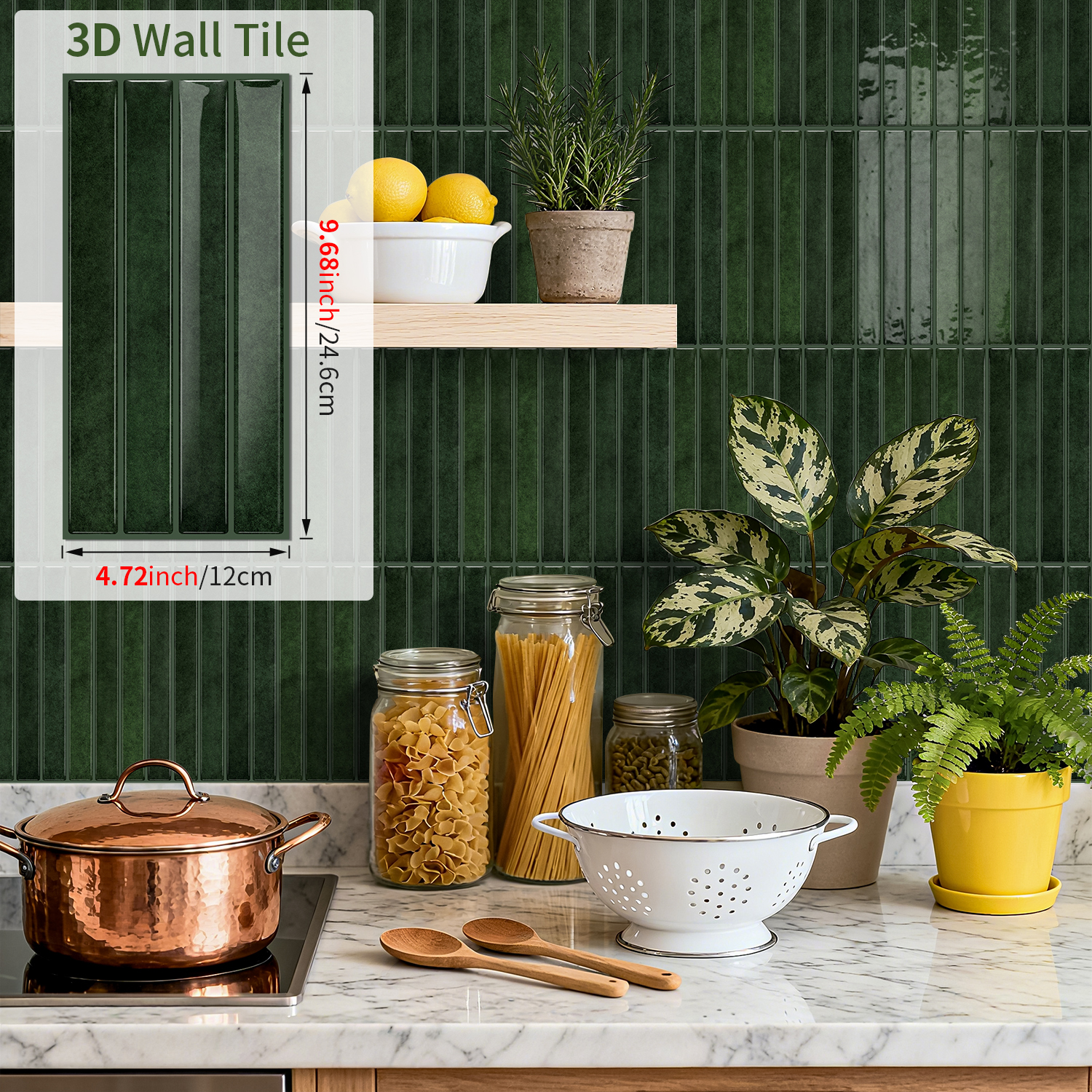 12/24/36pcs 3D Mosaic Self-Adh - Commercial Kitchen Tiles incelemesi ve fiyatı