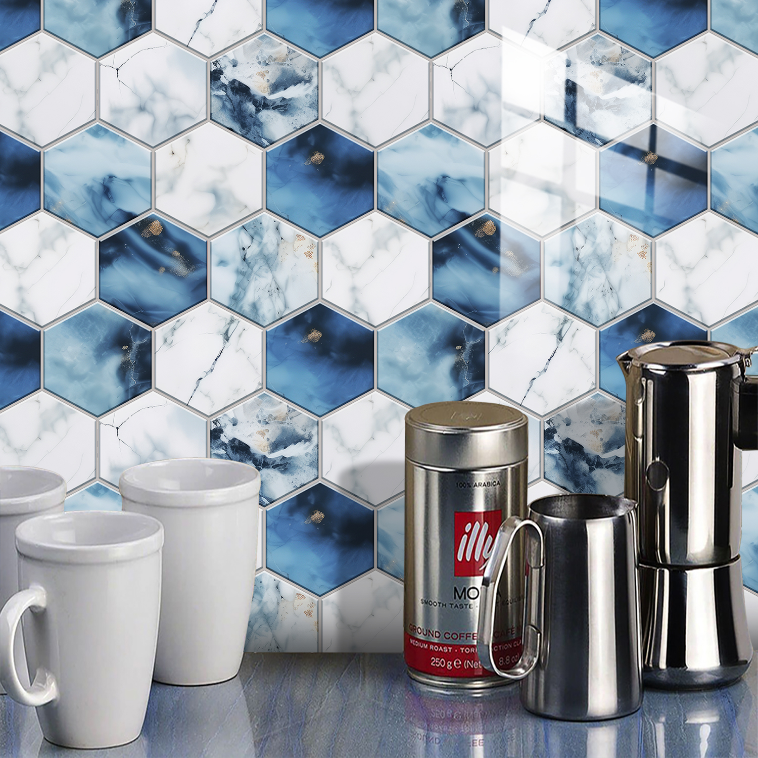 5 Styles Flat Hexagon Marble E - Commercial Kitchen Tiles incelemesi ve fiyatı