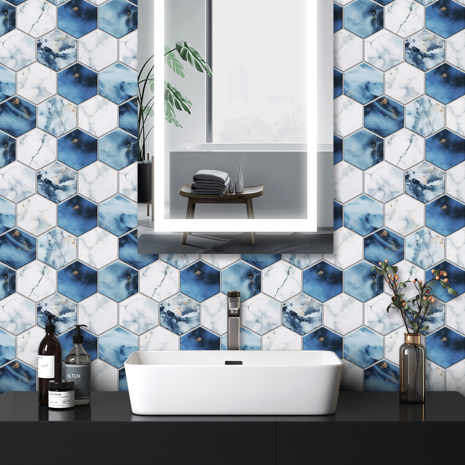 5 Styles Flat Hexagon Marble E - Commercial Kitchen Tiles incelemesi ve fiyatı