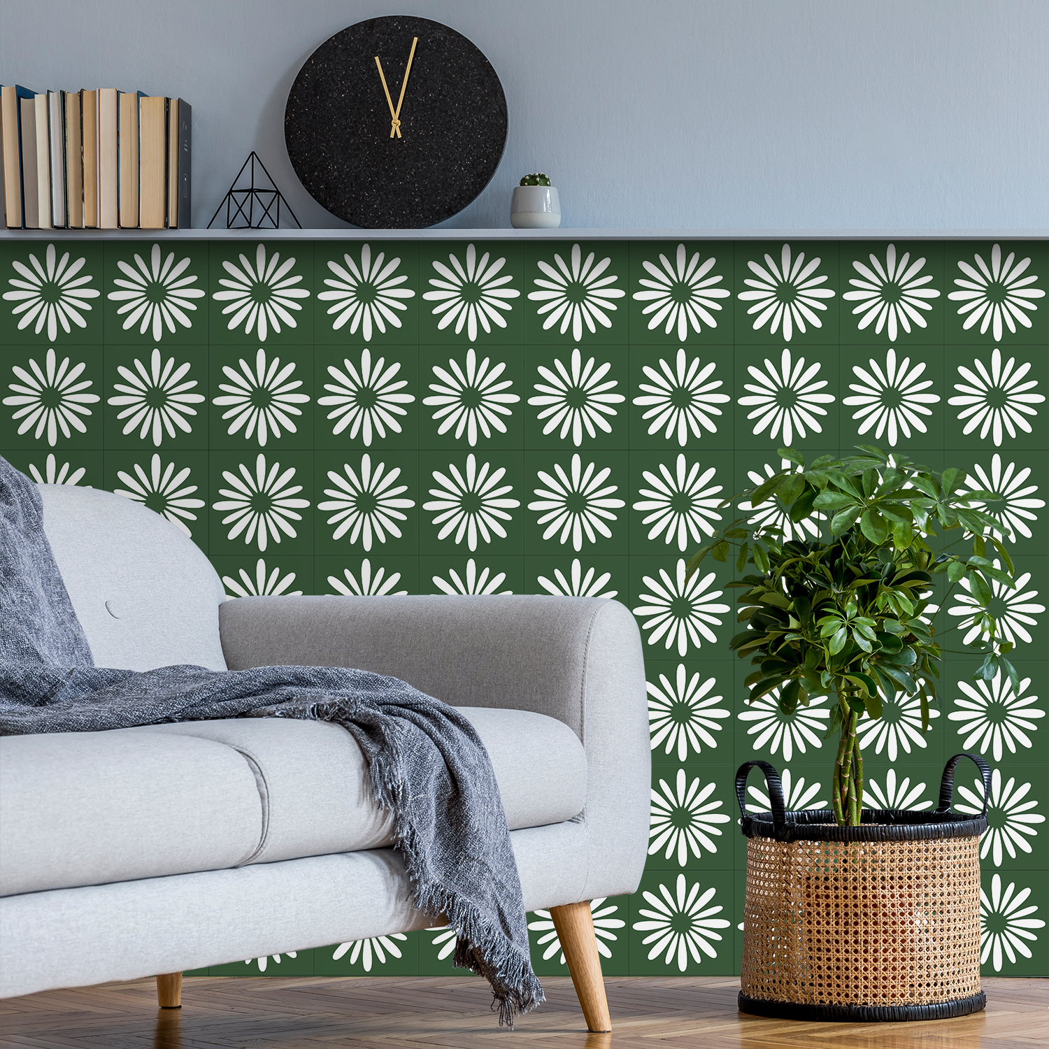 10pcs Green Daisy Matte Surfac - Commercial Kitchen Tiles incelemesi ve fiyatı