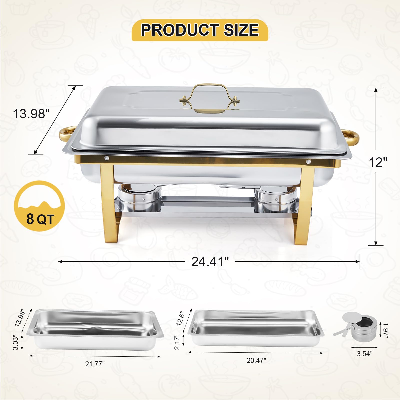 4 Pack Buffet Chafing Dish Set - Bain Marie Food Warmer incelemesi ve fiyatı