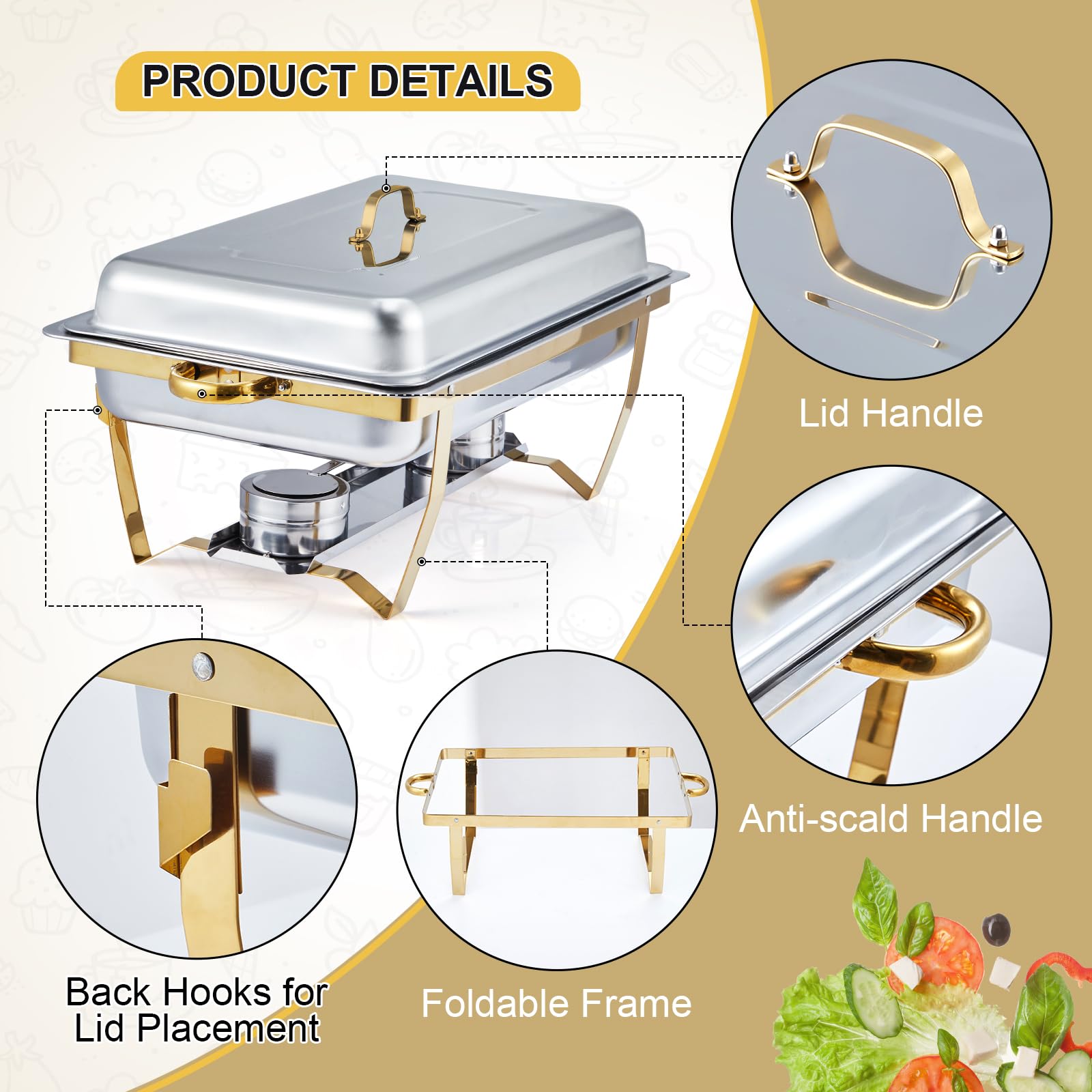 4 Pack Buffet Chafing Dish Set - Bain Marie Food Warmer incelemesi ve fiyatı