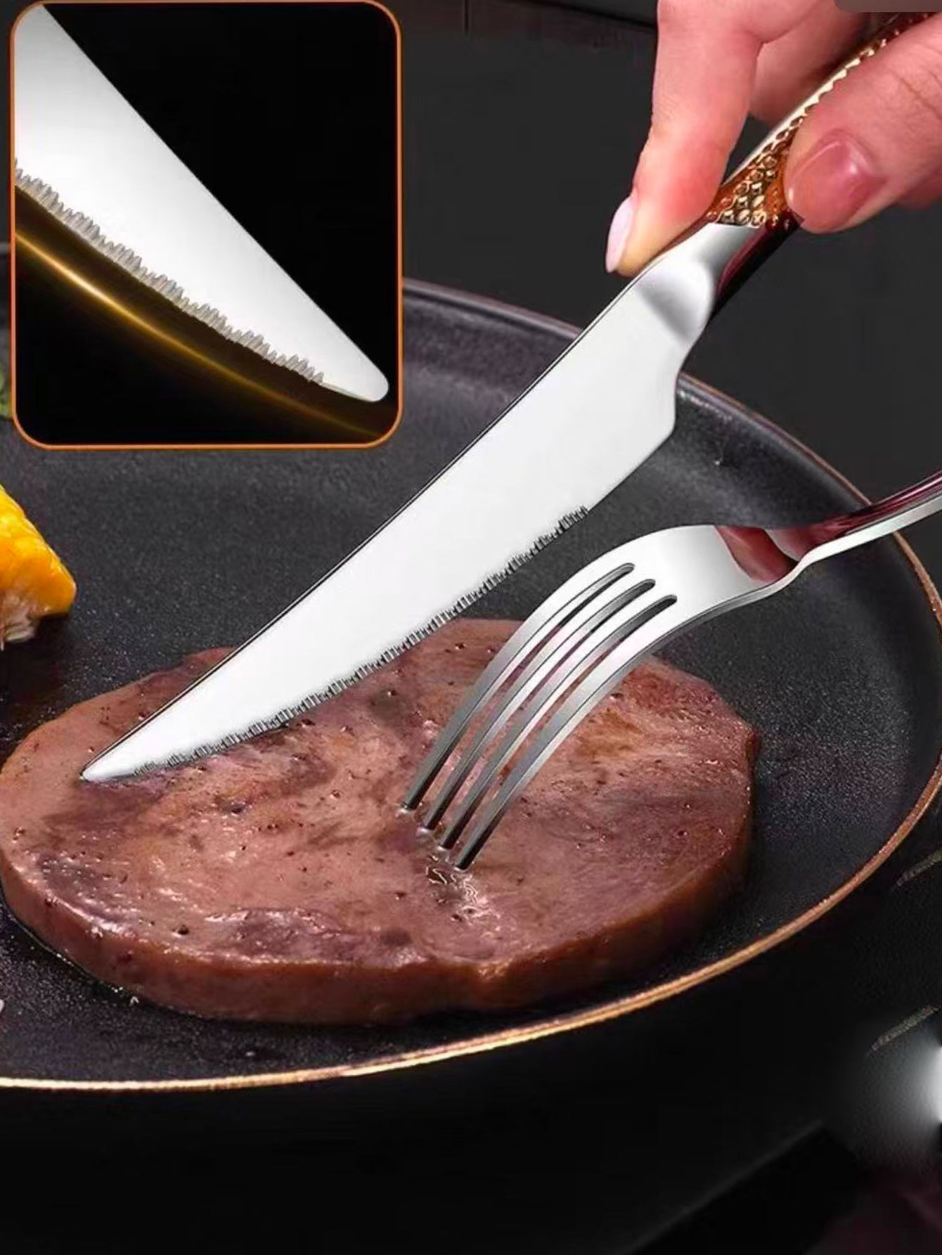 Steak Knife and Fork Cutlery W - Commercial Kitchen Knives incelemesi ve fiyatı