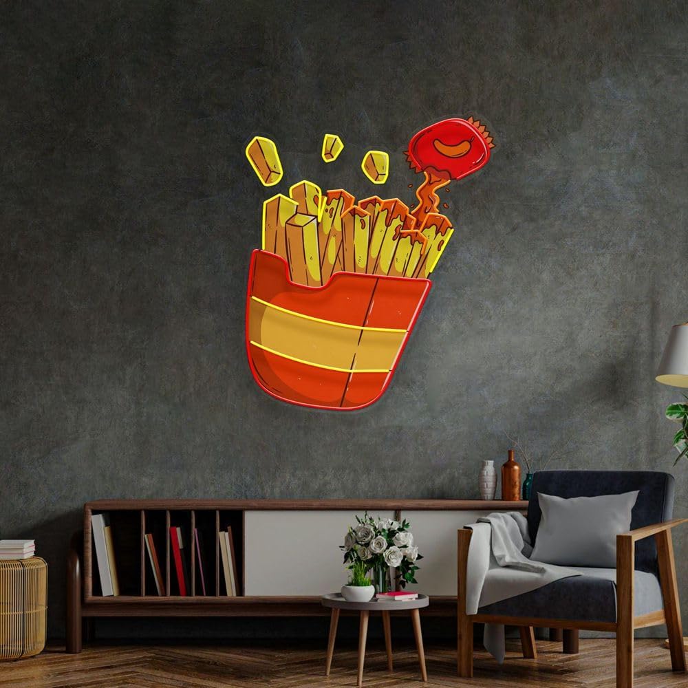 Custom French Fries Neon Sign  - Commercial Kitchen Walls incelemesi ve fiyatı