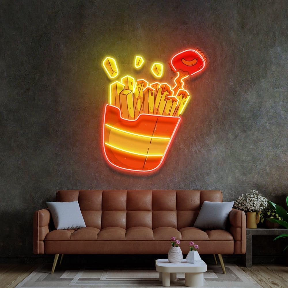 Custom French Fries Neon Sign  - Commercial Kitchen Walls incelemesi ve fiyatı