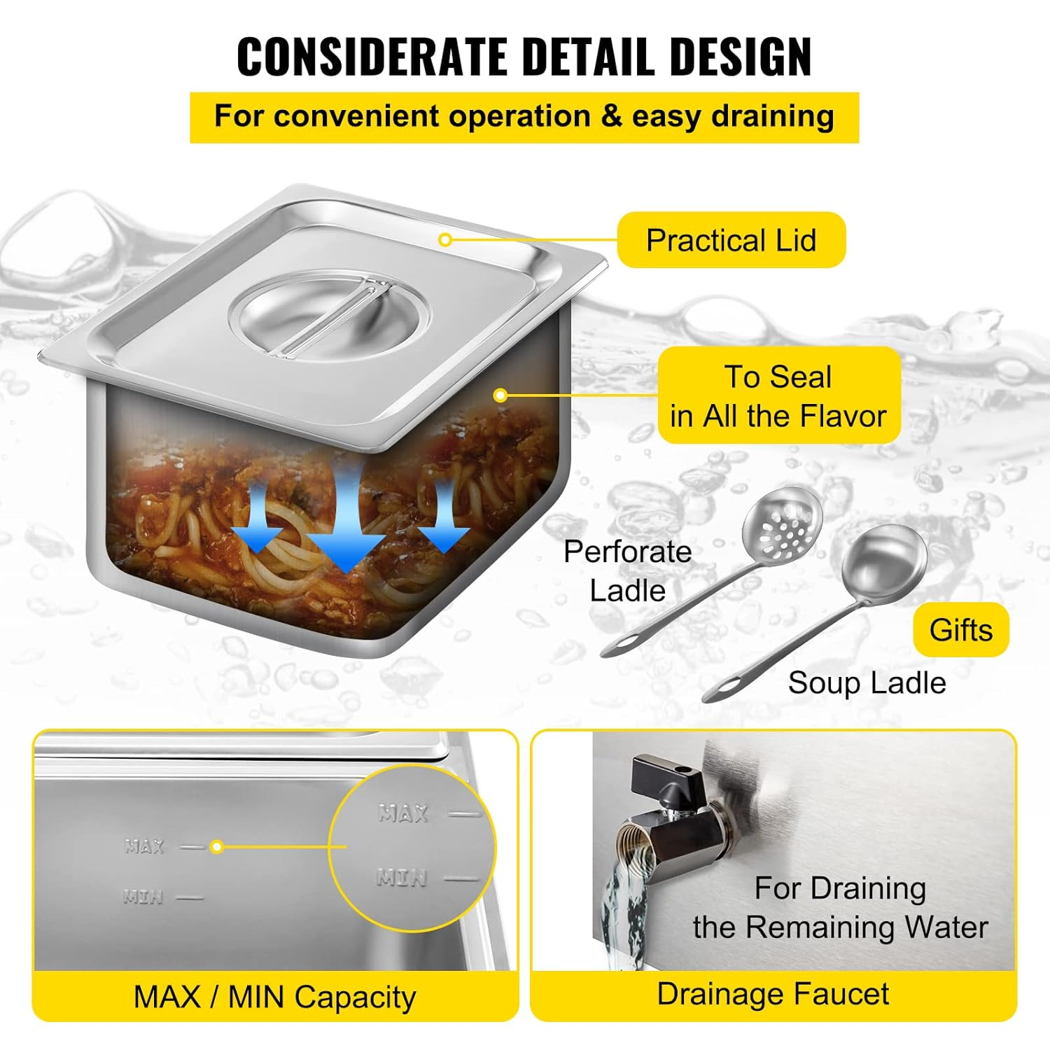 6 Tanks Commercial Bain Marie  - Bain Marie Food Warmer incelemesi ve fiyatı