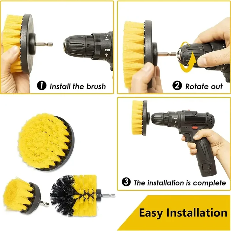 3 pcs/set drill brush set powe - Commercial Kitchen Tiles incelemesi ve fiyatı