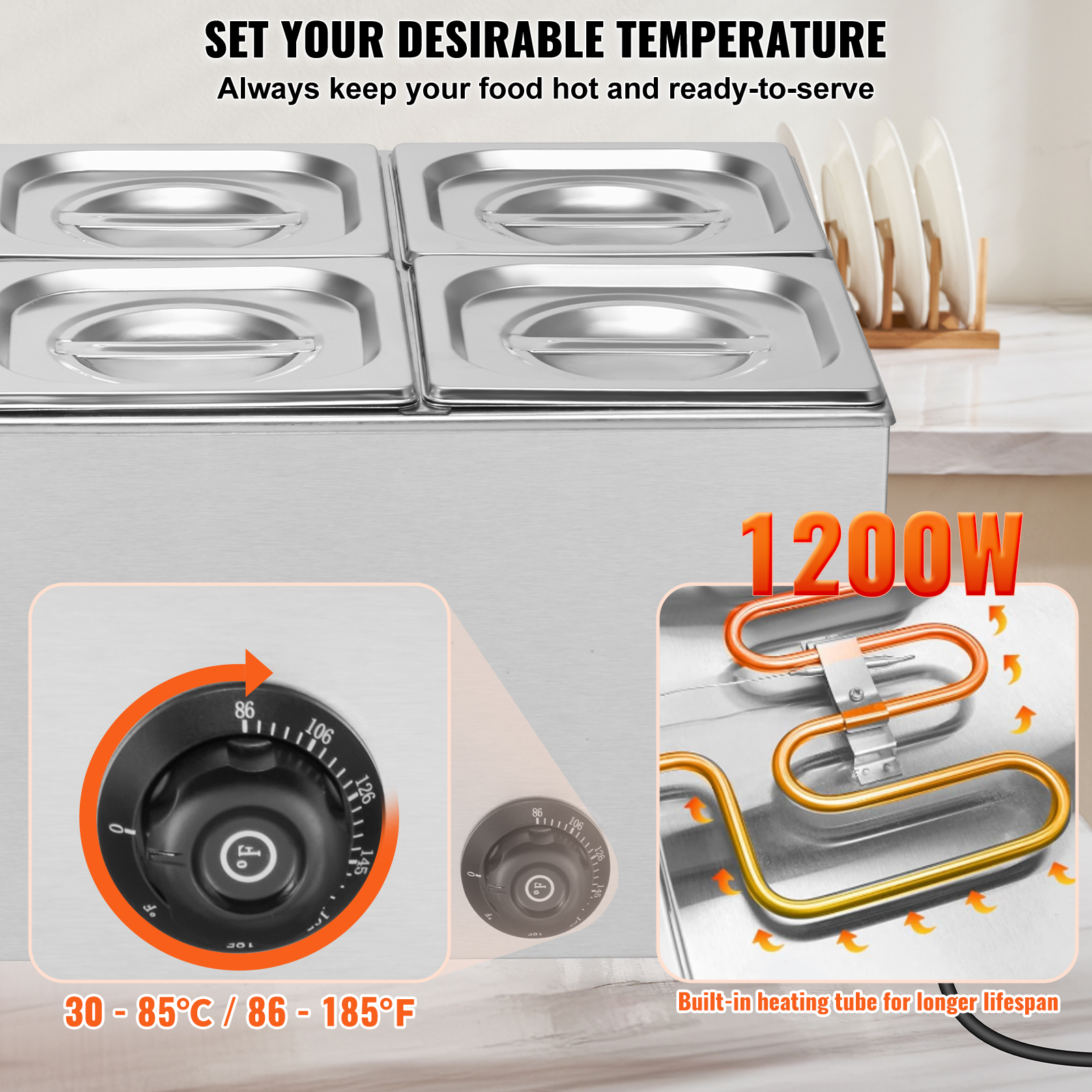 SucceBuy 24QT 5-Pan Commercial - Bain Marie Food Warmer incelemesi ve fiyatı