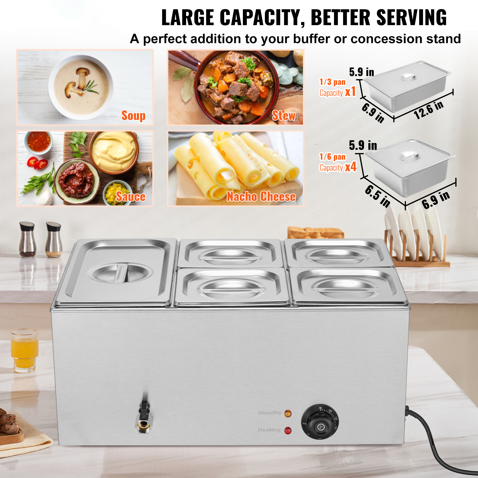 SucceBuy 24QT 5-Pan Commercial - Bain Marie Food Warmer incelemesi ve fiyatı