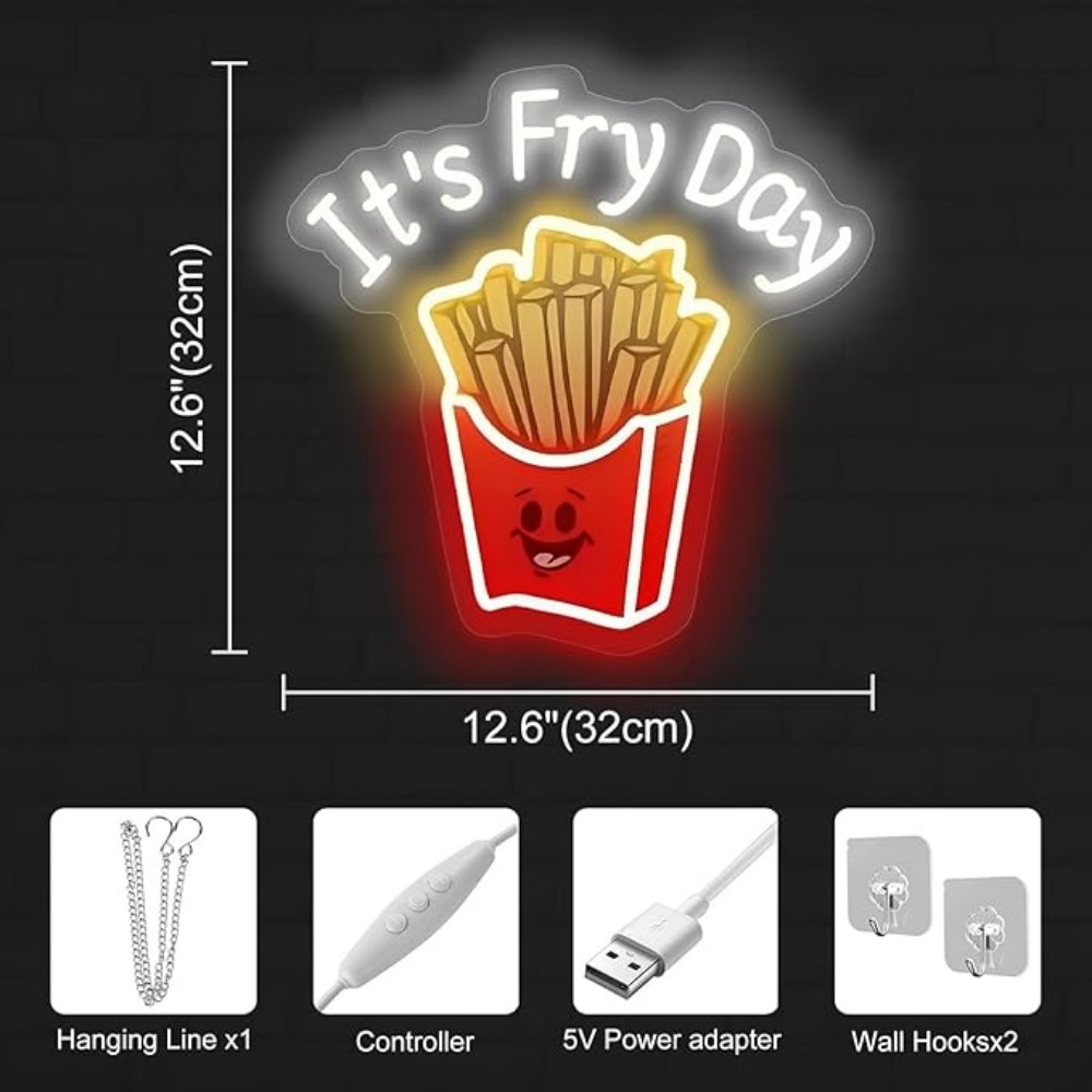 French Fries Neon Light,It's F - Commercial Kitchen Walls incelemesi ve fiyatı