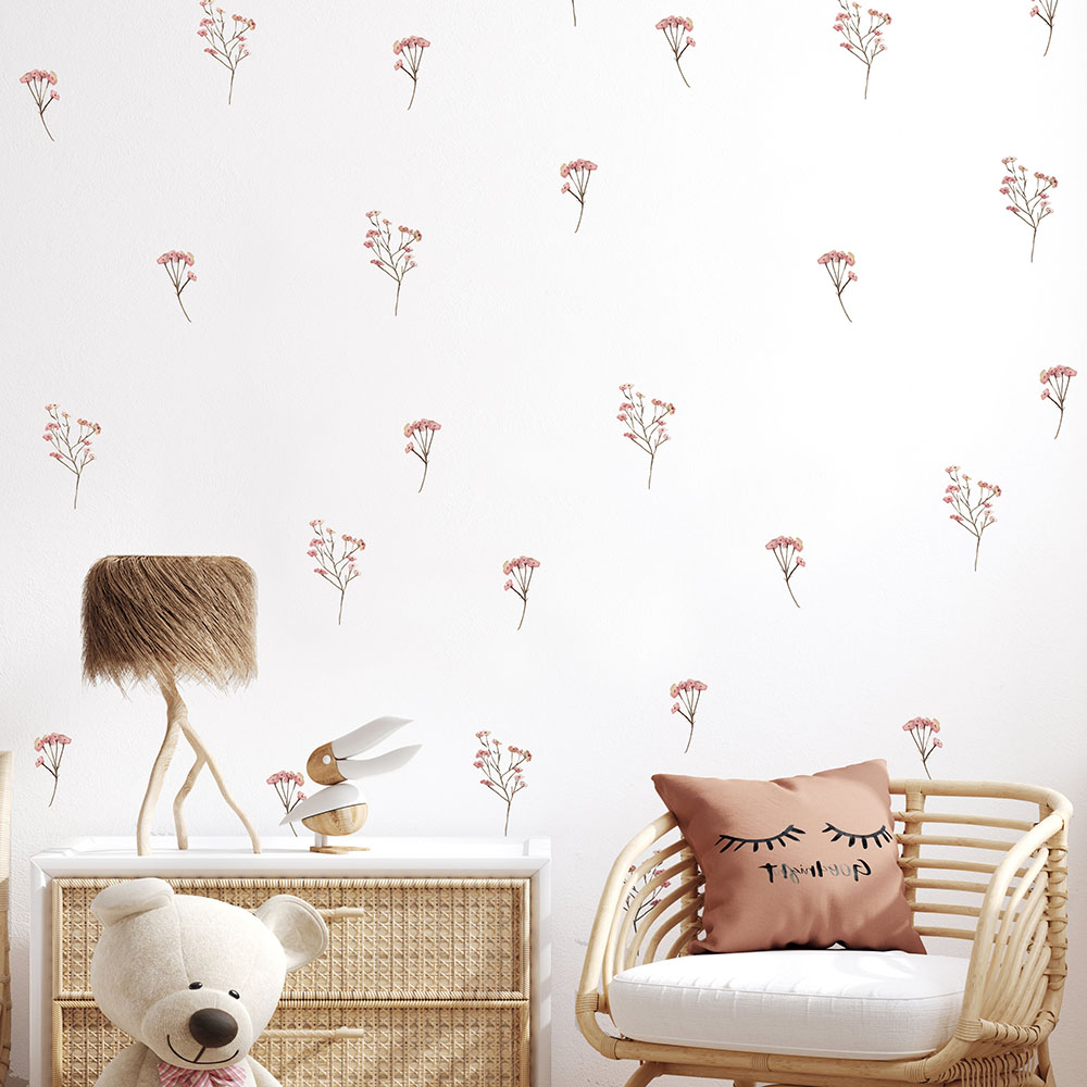 Pink  Watercolor Flower Wall S - Commercial Kitchen Tiles incelemesi ve fiyatı