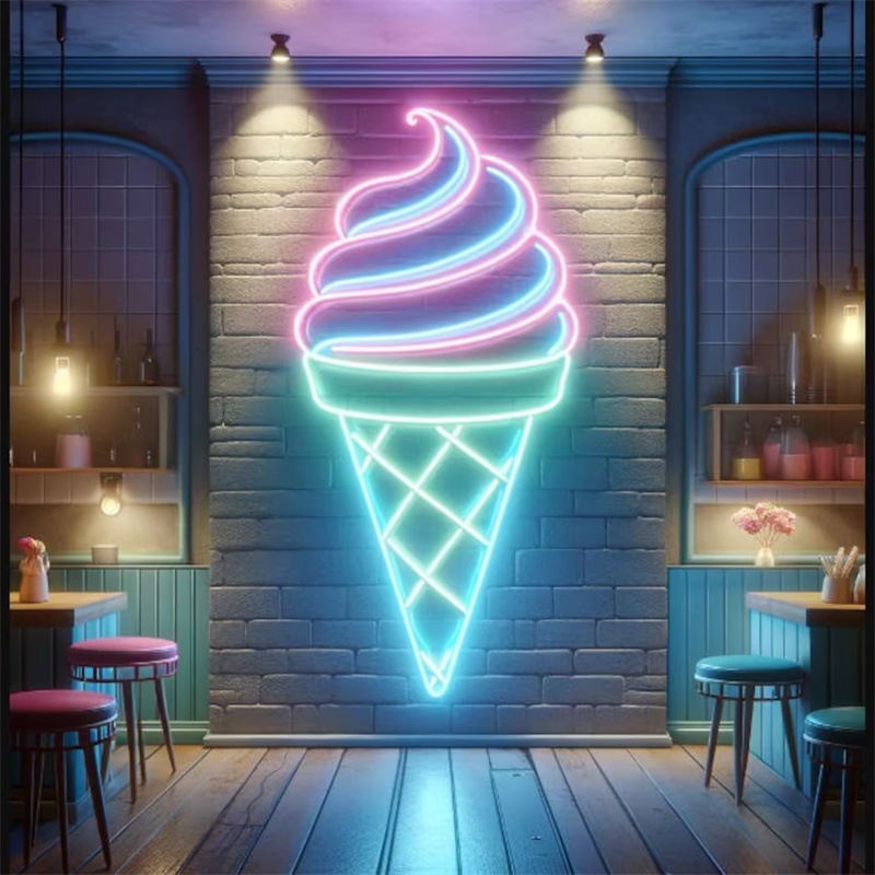 Ice Cream LED Neon Light | Wal - Commercial Kitchen Walls incelemesi ve fiyatı