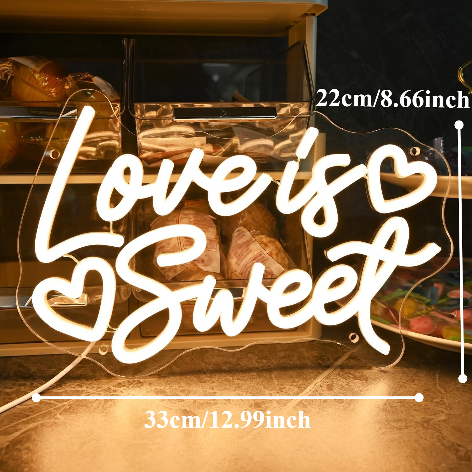 Love Is Sweet Neon Light Sign  - Commercial Kitchen Walls incelemesi ve fiyatı