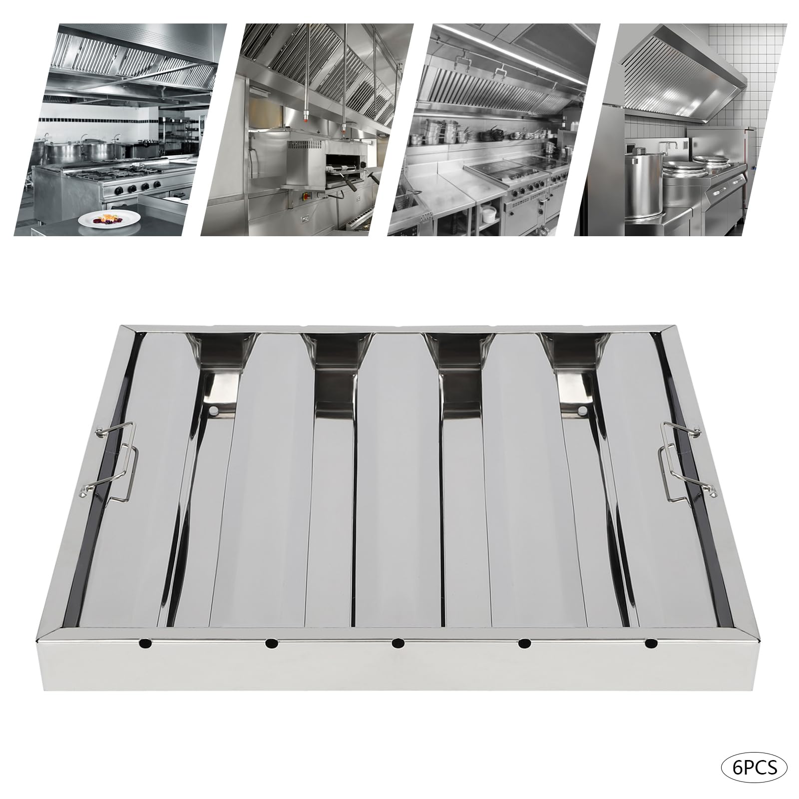 6 Pack Hood Filters, Stainless - Commercial Kitchen Range Hood incelemesi ve fiyatı