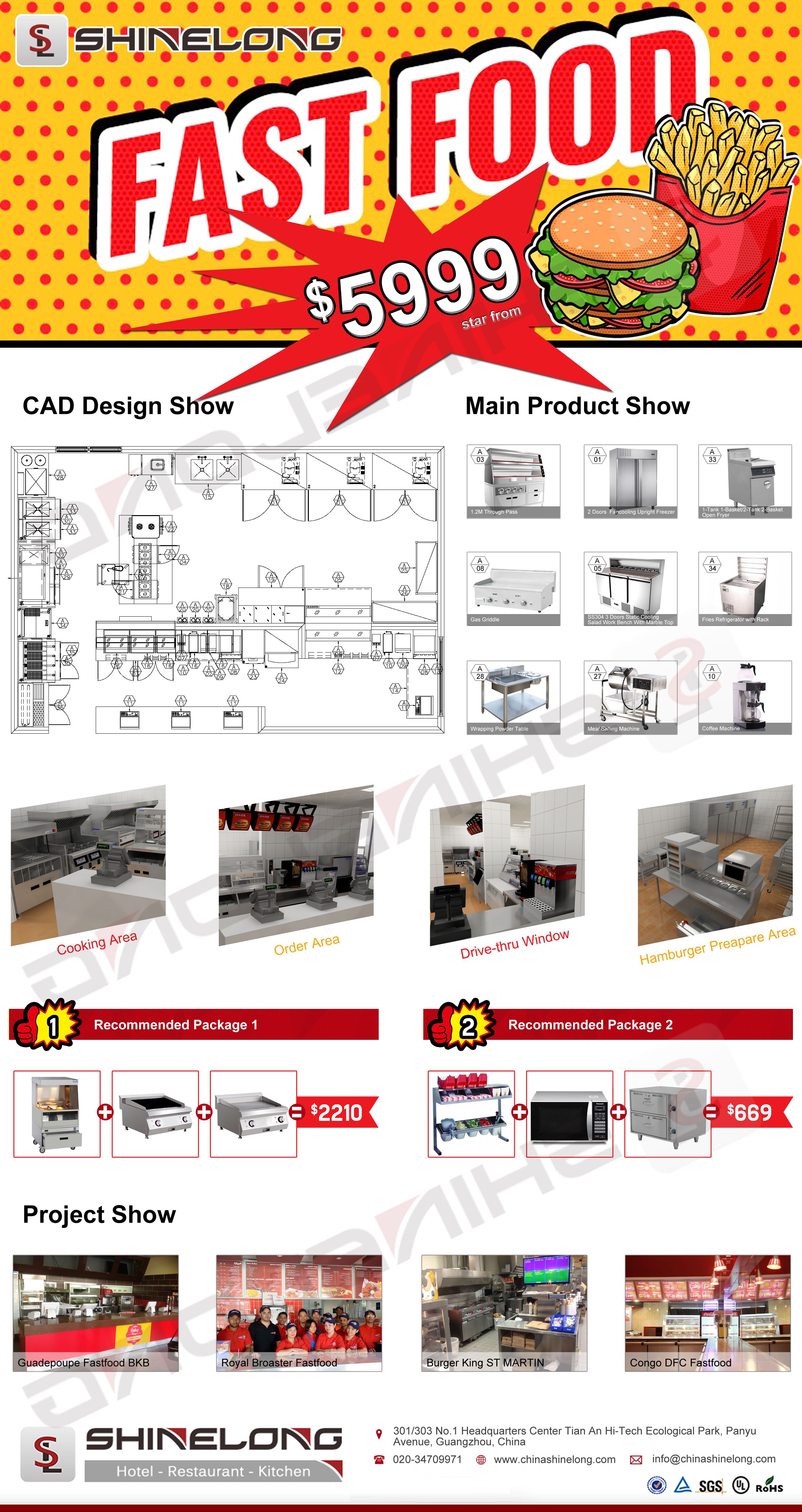 Fast Food Restaurant Equipment - Commercial Kitchen Layouts incelemesi ve fiyatı